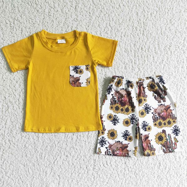 wholesale baby boy clothes set cow sunflower print fashion toddler boys clothing western style boutique kids outfits short sleeve shorts mil, White
wholesale baby boy clothes set cow sunflower print fashion toddler boys clothing western style boutique kids outfits short sleeve shorts mil, White