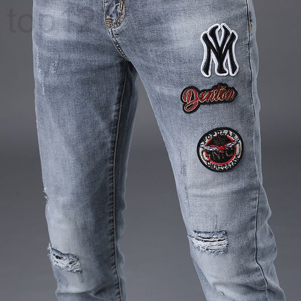 men's jeans designer hong kong high-end embroidered jeans men's autumn elastic leggings fashion brand pants with holes yohq, Blue
men's jeans designer hong kong high-end embroidered jeans men's autumn elastic leggings fashion brand pants with holes yohq, Blue