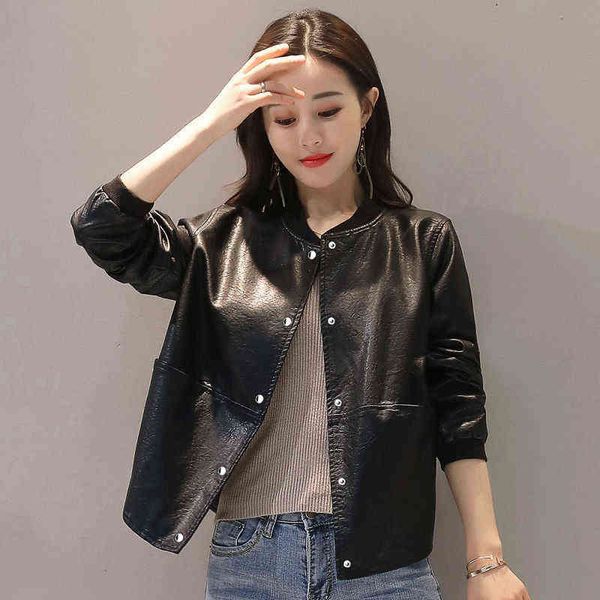 fashion short leather jacket women's spring autumn korean loose large casual leather lady pu leather jacket coat l220728, Black
fashion short leather jacket women's spring autumn korean loose large casual leather lady pu leather jacket coat l220728, Black