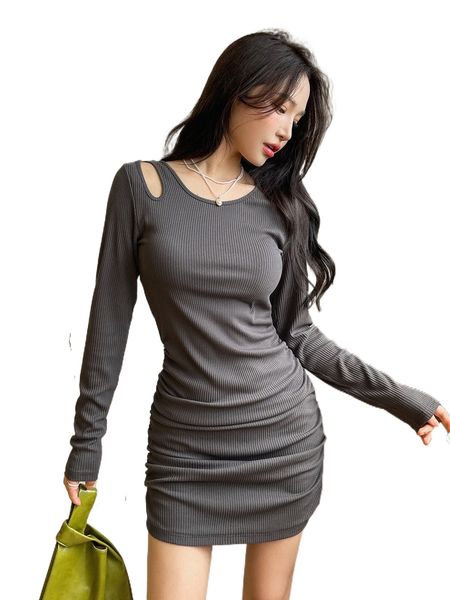 dazy ribbed knit ruched bodycon dress m5og#, Black;gray
dazy ribbed knit ruched bodycon dress m5og#, Black;gray