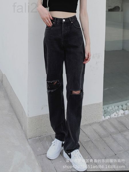 women's jeans designer ce home 2021 early autumn new product black hole high waist washing water loose straight tube denim pants women, Blue
women's jeans designer ce home 2021 early autumn new product black hole high waist washing water loose straight tube denim pants women, Blue