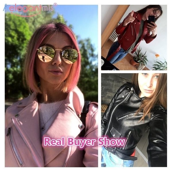 aelegantmis autumn new short soft faux leather jacket women fashion zipper motorcycle pu leather jacket ladies basic street coat lj200813, Black;brown
aelegantmis autumn new short soft faux leather jacket women fashion zipper motorcycle pu leather jacket ladies basic street coat lj200813, Black;brown
