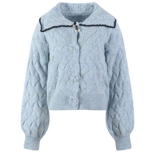 women's knits tees autumn and winter baby collar sweater cardigan women's blue cute long sleeved single breasted bvbg, White
women's knits tees autumn and winter baby collar sweater cardigan women's blue cute long sleeved single breasted bvbg, White