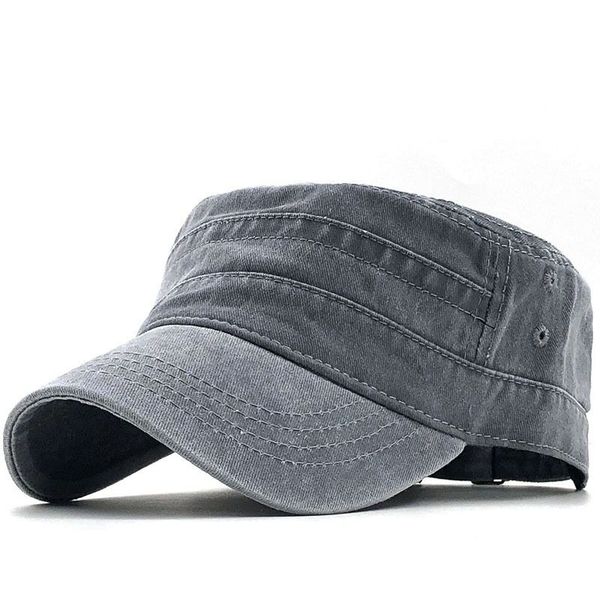 simple military cap 100% cotton flat hat for men vintage army cadet patrol cap outdoor fishing 220621, Blue;gray
simple military cap 100% cotton flat hat for men vintage army cadet patrol cap outdoor fishing 220621, Blue;gray