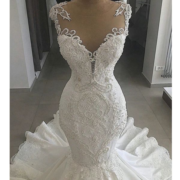 elegant mermaid scoop neckline sleeveless lace beading wedding dresses vestido de novia wedding dress bridal gowns plus size bride formal go, White
elegant mermaid scoop neckline sleeveless lace beading wedding dresses vestido de novia wedding dress bridal gowns plus size bride formal go, White