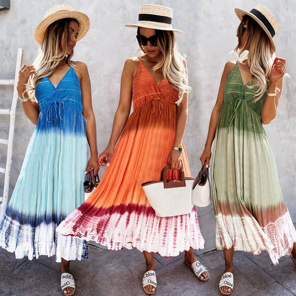 2022 spring and summer new tie-dyed suspender dress european and american foreign trade amazon slim temperament gradient dress for women, White;black
2022 spring and summer new tie-dyed suspender dress european and american foreign trade amazon slim temperament gradient dress for women, White;black