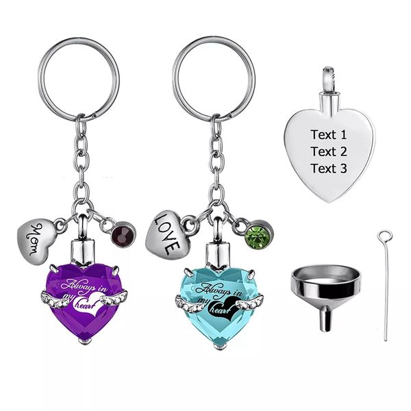 customize engraving heart birthstone and love pendant key chain memorial cremation urn jewelry for ashes - always in my heart, Slivery;golden
customize engraving heart birthstone and love pendant key chain memorial cremation urn jewelry for ashes - always in my heart, Slivery;golden