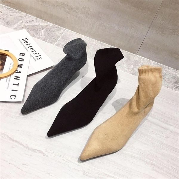 fashion sock boots for woman pointed toe knitting ankle boots elastic slip on casual boots lowed heeled autumn dress shoes woman 201102, Black
fashion sock boots for woman pointed toe knitting ankle boots elastic slip on casual boots lowed heeled autumn dress shoes woman 201102, Black
