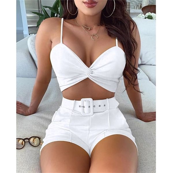 new trendy 2 peice outfits for women summer spaghetti strap twisted & shorts set t200701, White
new trendy 2 peice outfits for women summer spaghetti strap twisted & shorts set t200701, White