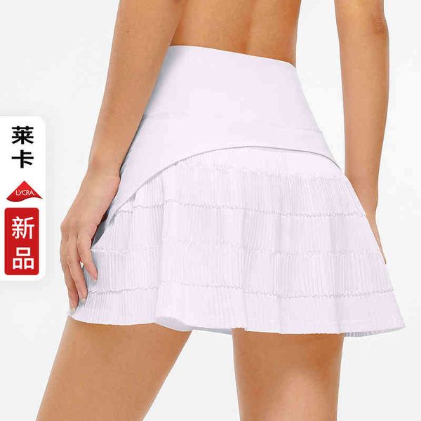 sports tennis skirt women's anti light outdoor fitness fake yoga shorts quick drying pleated summer
