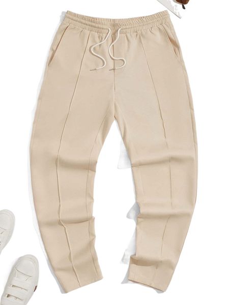 men solid slant pockets pants z8eb#, Black