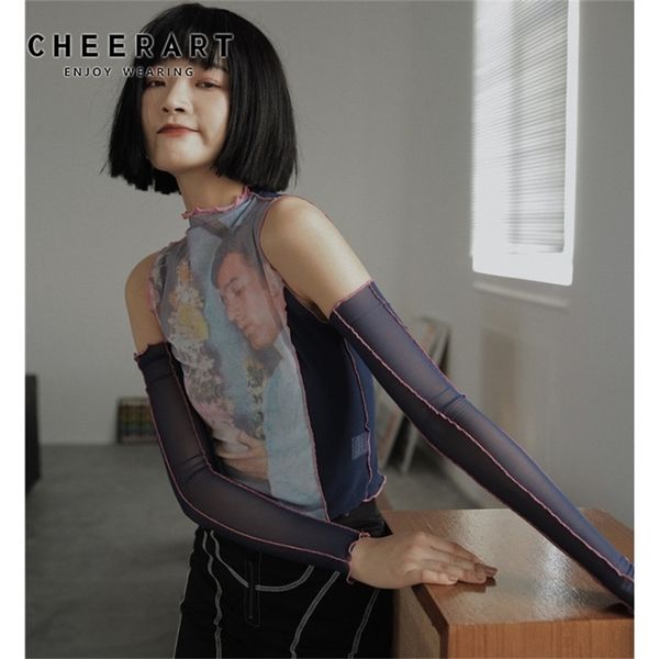 cheerart designer off shoulder mesh long sleeve see through t shirt women tee shirt summer fashion 210311, White
cheerart designer off shoulder mesh long sleeve see through t shirt women tee shirt summer fashion 210311, White