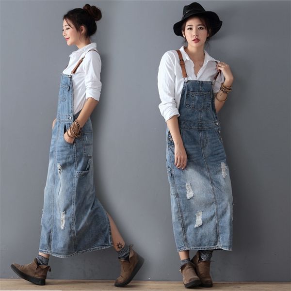 fashion maxi denim dress summer ladies suspenders holes jeans dresses female loose plus size bib blue jeans long dress 8075 t200320, Black;pink
fashion maxi denim dress summer ladies suspenders holes jeans dresses female loose plus size bib blue jeans long dress 8075 t200320, Black;pink