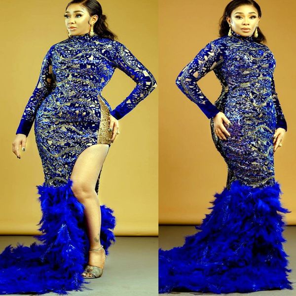 2022 plus size arabic aso ebi royal blue mermaid prom dresses lace beaded feather evening formal party second reception birthday engagement, Black
2022 plus size arabic aso ebi royal blue mermaid prom dresses lace beaded feather evening formal party second reception birthday engagement, Black