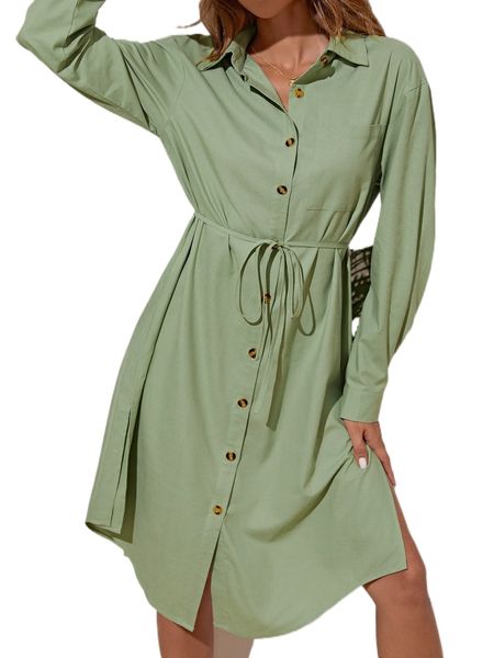 solid button front belted shirt dress x4sh#, Black;gray
solid button front belted shirt dress x4sh#, Black;gray