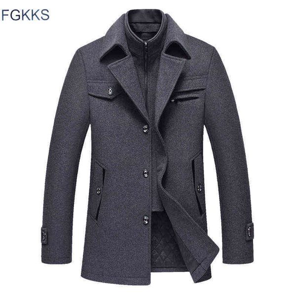 fgkks men winter wool coat men's new fashion warm thick comfortable wool blends woolen pea coat male trench coat overcoat 201120 t22081, Black
fgkks men winter wool coat men's new fashion warm thick comfortable wool blends woolen pea coat male trench coat overcoat 201120 t22081, Black