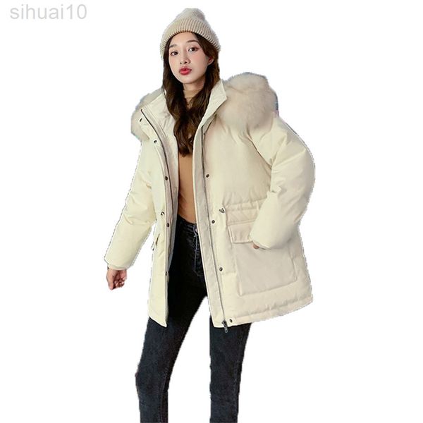 winter new down cotton coat women korean fashion parkas hooded fur collar thick warm slim with laces outerwear jacket l220730, Black
winter new down cotton coat women korean fashion parkas hooded fur collar thick warm slim with laces outerwear jacket l220730, Black