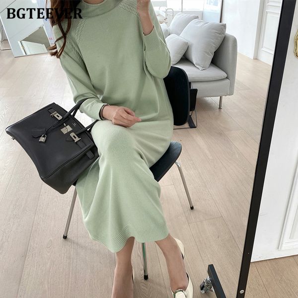 autumn winter half turtleneck women dress knitted vestidos casual full sleeve loose female sweater dress 2021, Black;gray
autumn winter half turtleneck women dress knitted vestidos casual full sleeve loose female sweater dress 2021, Black;gray