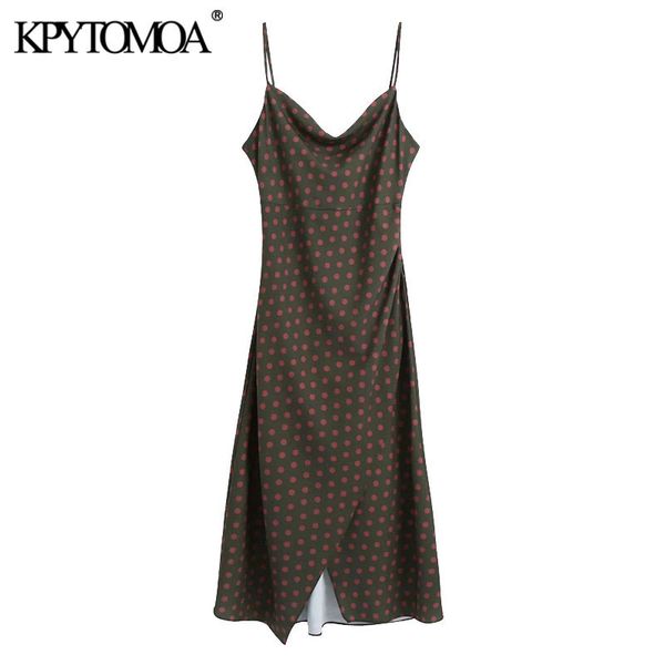 women fashion polka dot wrap slit midi dress vintage backless side zipper thin straps female dresses mujer 210416, Black;gray
women fashion polka dot wrap slit midi dress vintage backless side zipper thin straps female dresses mujer 210416, Black;gray
