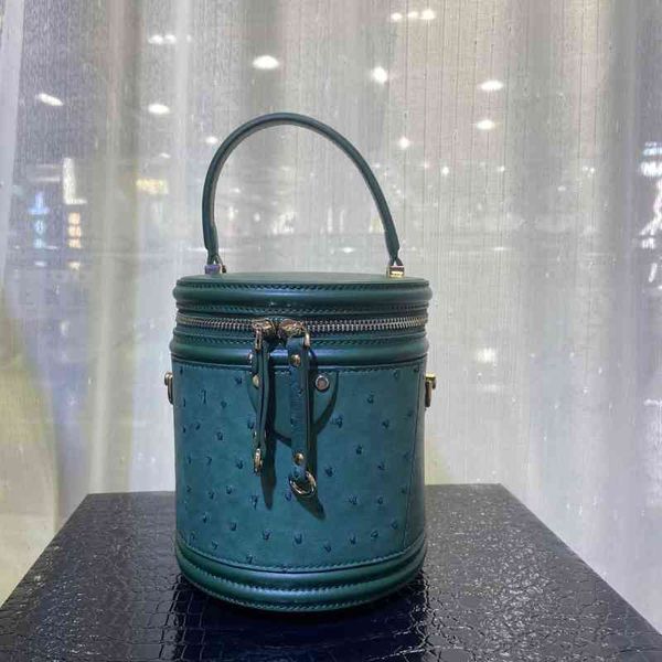 women's bucket ostrich leather drum bag lady crossbody shoulder handbags shopping purse 220613
women's bucket ostrich leather drum bag lady crossbody shoulder handbags shopping purse 220613