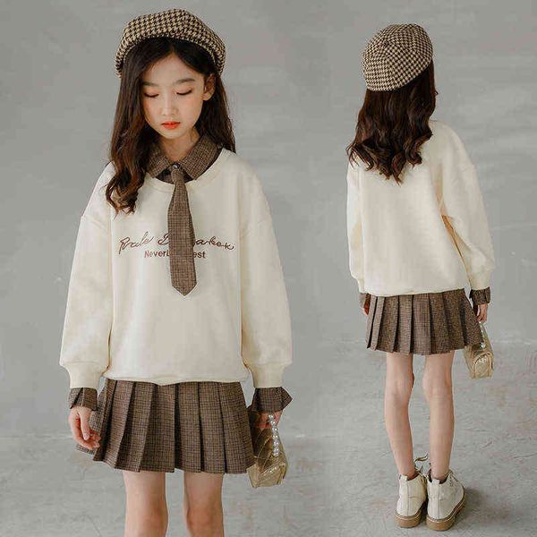 8 10 years girls school clothes baby kids spring 2022 long sleeve skirts suits winter fleece warm children clothes set aa220316, White
8 10 years girls school clothes baby kids spring 2022 long sleeve skirts suits winter fleece warm children clothes set aa220316, White