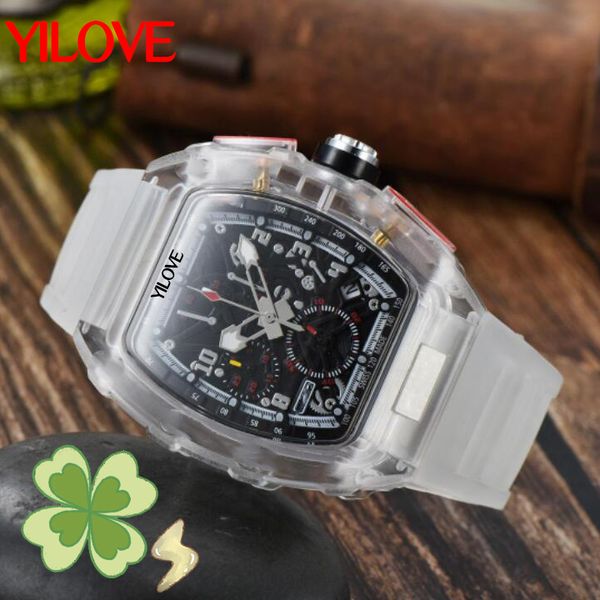 machine gear style trend men's watch 43mm barrel transparent case fashion designer chronograph clock calendar multifunctional quartz co, Slivery;brown
machine gear style trend men's watch 43mm barrel transparent case fashion designer chronograph clock calendar multifunctional quartz co, Slivery;brown