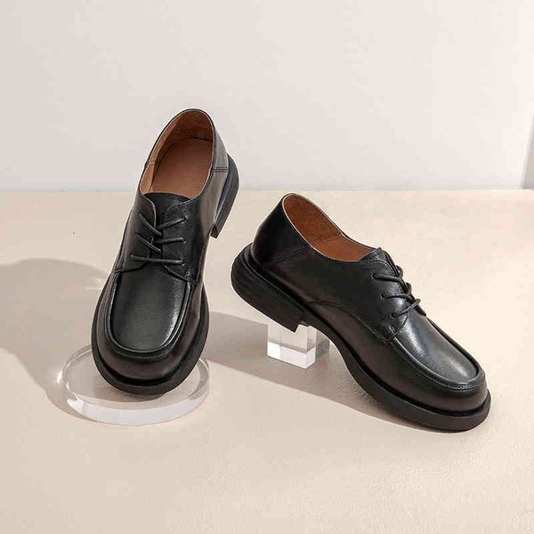 dress shoes lefu shoes leather women's soft spring small low heel lace up casual flat sole single fashion, Black
dress shoes lefu shoes leather women's soft spring small low heel lace up casual flat sole single fashion, Black
