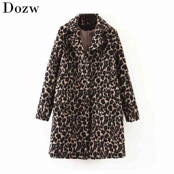 women fashion leopard long coat winter turn down collar pockets thicken warm jacket long sleeve streetwear outwear manteau femme 210414, Black
women fashion leopard long coat winter turn down collar pockets thicken warm jacket long sleeve streetwear outwear manteau femme 210414, Black