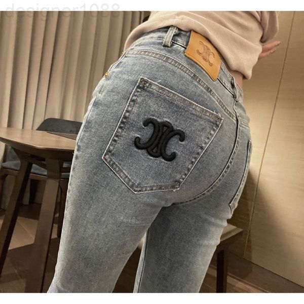 women's jeans designer ce2022ss spring and summer new elastic embroidery letter slim fit small leg jeans leggings 67h1, Blue
women's jeans designer ce2022ss spring and summer new elastic embroidery letter slim fit small leg jeans leggings 67h1, Blue