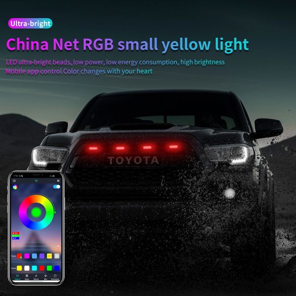car accessories front grille led light for off-road pickup suv burst flashing spotlight warning daytime run control by phone app
car accessories front grille led light for off-road pickup suv burst flashing spotlight warning daytime run control by phone app