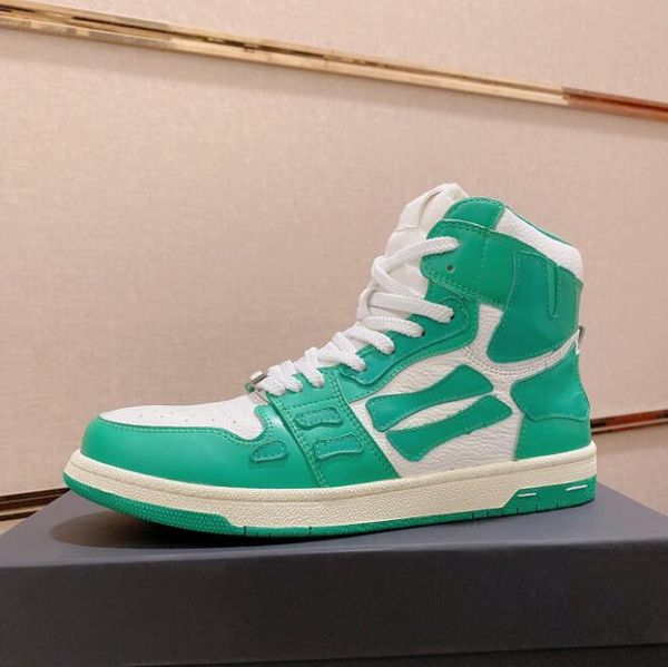 high sneakers luxury designer men's spring and autumn shoes leather skeleton decal uppers eva insole stitching color casual shoes of 36, Black
high sneakers luxury designer men's spring and autumn shoes leather skeleton decal uppers eva insole stitching color casual shoes of 36, Black