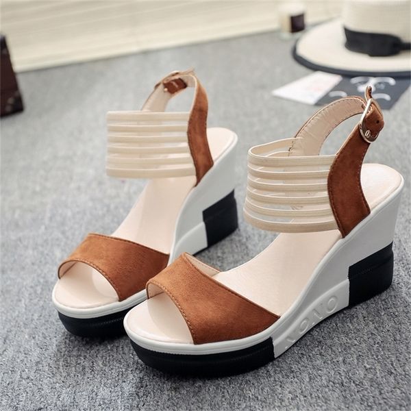 fashion wedge women shoes casual belt buckle high heel fish mouth sandals luxury sandal buty damskie 220602, Black
fashion wedge women shoes casual belt buckle high heel fish mouth sandals luxury sandal buty damskie 220602, Black
