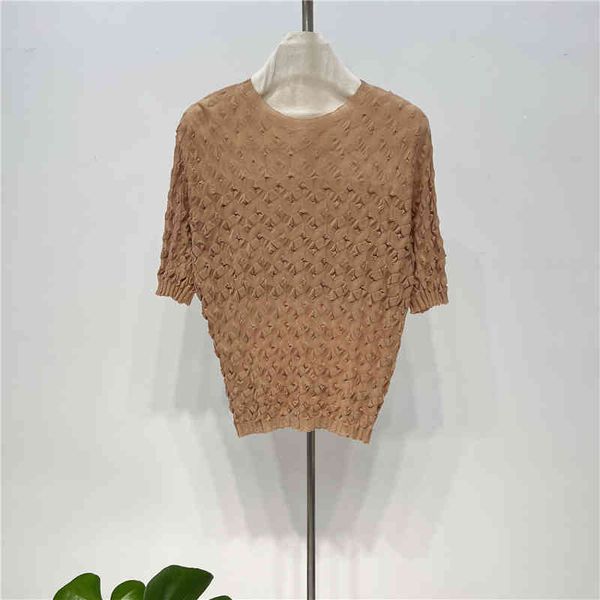 women's tshirt pressure air jacquard silk sweater pole end slim fit spring and summer versatile short sleeved bottoming shirt, White
women's tshirt pressure air jacquard silk sweater pole end slim fit spring and summer versatile short sleeved bottoming shirt, White