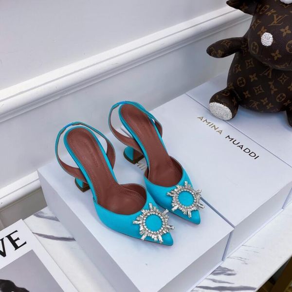 amina muaddi womens sandals leather sole designer high heels 10cm crystal diamond chain decoration banquet women shoes lightblue silk weddin, Black
amina muaddi womens sandals leather sole designer high heels 10cm crystal diamond chain decoration banquet women shoes lightblue silk weddin, Black