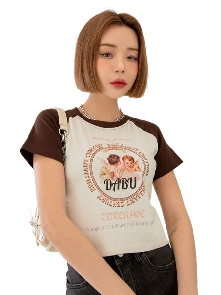 dazy figure & slogan graphic contrast raglan sleeve tee x8ar#, White
dazy figure & slogan graphic contrast raglan sleeve tee x8ar#, White