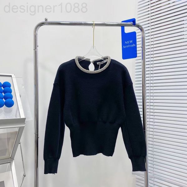 women's sweaters designer 22 early spring new wang family collar chain loose lazy wind waist wool blended knitted sweater women 575e, White;black
women's sweaters designer 22 early spring new wang family collar chain loose lazy wind waist wool blended knitted sweater women 575e, White;black