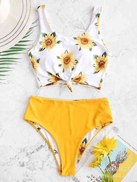 set designer women' swimwear bikini 2022 print sunflower bikini split swimsuit female sexy, Red;black
set designer women' swimwear bikini 2022 print sunflower bikini split swimsuit female sexy, Red;black