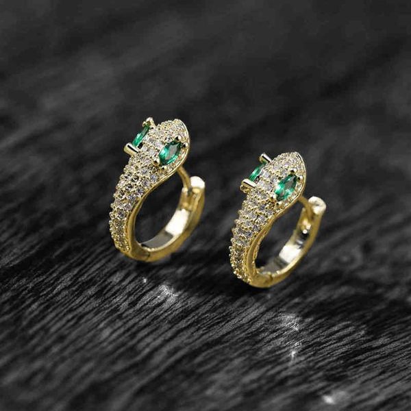 2021 wholale charm jewelry 18k gold plated snake stud women earrings230q, Golden