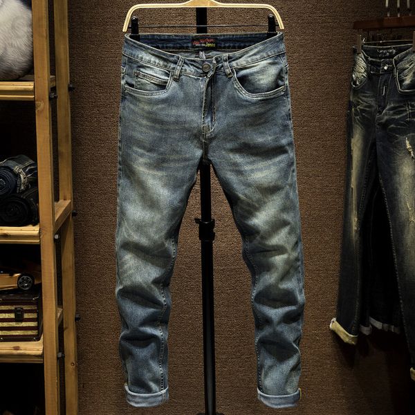 men's jeans designer men's slim pants placket button style nostalgic scratch straight tube trend 4k98, Blue
men's jeans designer men's slim pants placket button style nostalgic scratch straight tube trend 4k98, Blue