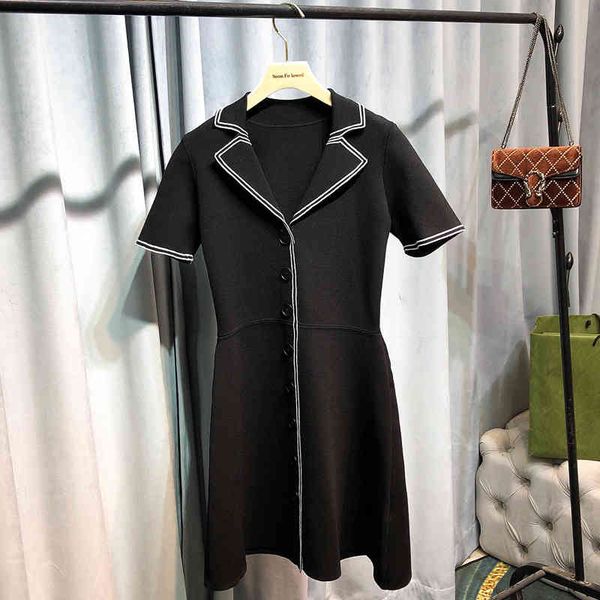 women's knits & tees special french suit collar button color contrast temperament thin knitted dress women's black skirt dx7y, White
women's knits & tees special french suit collar button color contrast temperament thin knitted dress women's black skirt dx7y, White