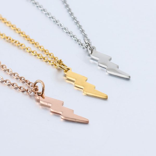 wholesale lightning necklaces for women girls gifts stainless steel pendant necklace rose gold jewelry fashion trendy jewellery, Silver
wholesale lightning necklaces for women girls gifts stainless steel pendant necklace rose gold jewelry fashion trendy jewellery, Silver