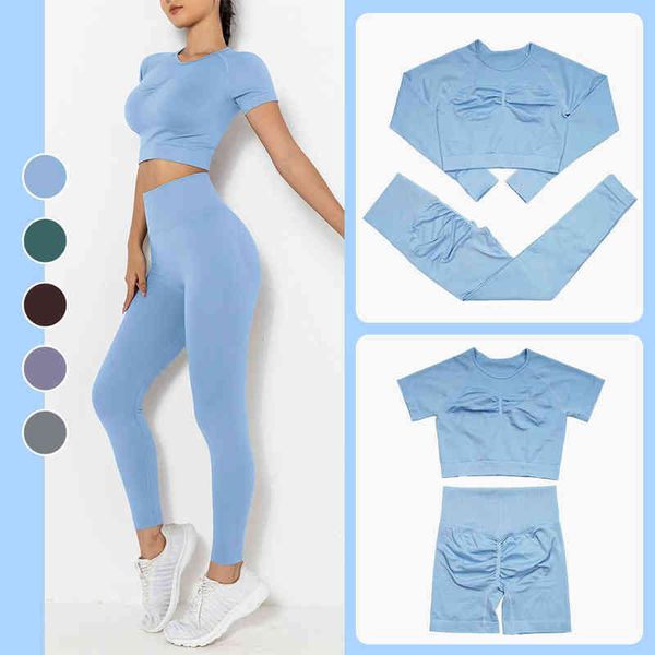 2022 women's tracksuit seamless yoga set workout sportswear gym set fitness long sleeve high waist leggings sports suit t220725, White;red
2022 women's tracksuit seamless yoga set workout sportswear gym set fitness long sleeve high waist leggings sports suit t220725, White;red