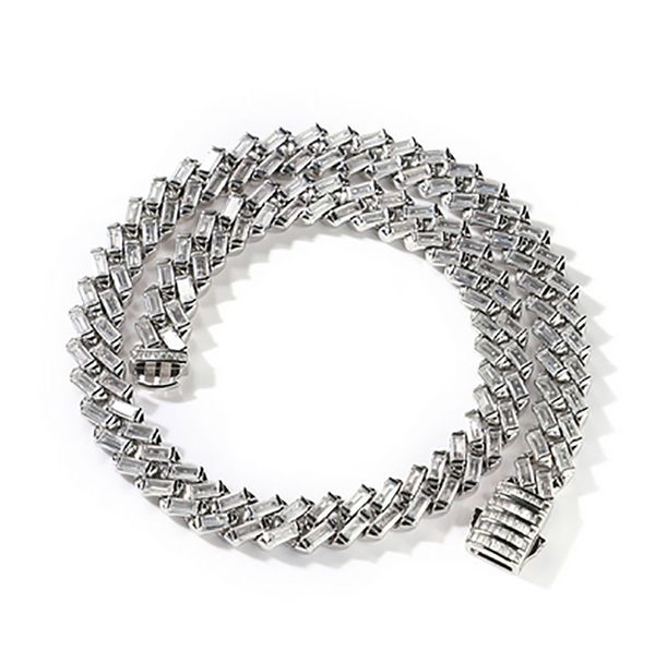 12mm baguette cuban link chain necklace iced out bracelets 14k white gold icy cubic zirconia hiphop jewelry, Silver
12mm baguette cuban link chain necklace iced out bracelets 14k white gold icy cubic zirconia hiphop jewelry, Silver