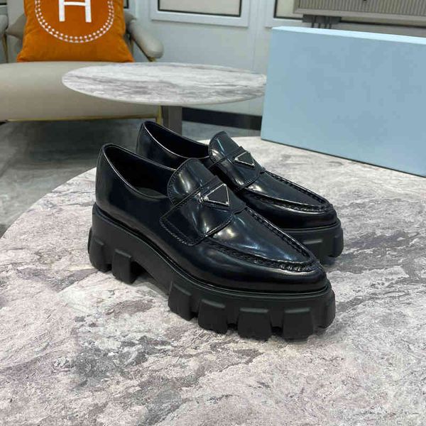 sandals liu wen's same small leather shoes women's triangular label cow thick soled leffer home fashion british college single, Black
sandals liu wen's same small leather shoes women's triangular label cow thick soled leffer home fashion british college single, Black
