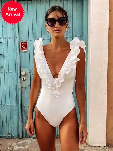 plavky 2022 women white ruffle crinkle swimsuit one piece bodysuit sexi deep v neck swimwear bath suit beach swim monokini, White;black
plavky 2022 women white ruffle crinkle swimsuit one piece bodysuit sexi deep v neck swimwear bath suit beach swim monokini, White;black