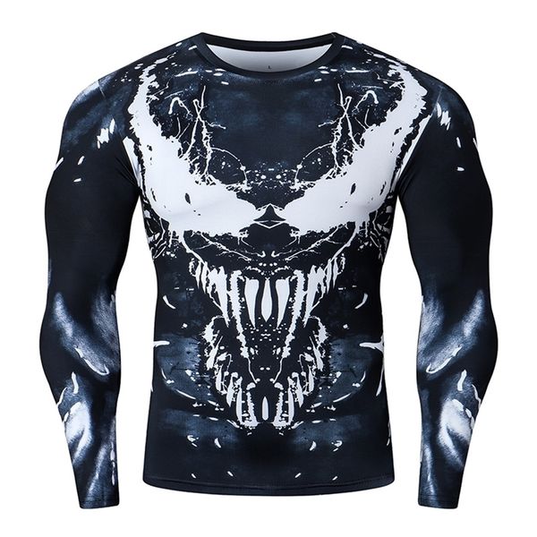 men compression t shirt fitness tight long sleeve sport tshirt training jogging shirts gym 3d printed cosplay quick dry rashgard 220407, White;black 
men compression t shirt fitness tight long sleeve sport tshirt training jogging shirts gym 3d printed cosplay quick dry rashgard 220407, White;black