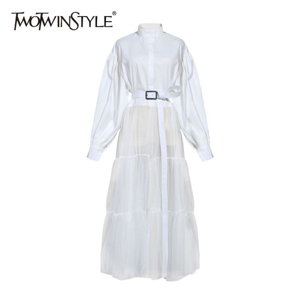 elegant white dress for women stand collar lantern long sleeve high waist sashes mesh spring dresses female fashion 210423, Black;gray
elegant white dress for women stand collar lantern long sleeve high waist sashes mesh spring dresses female fashion 210423, Black;gray