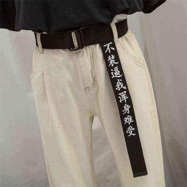casual canvas belts punk chinese characters double square buckle waist strap jeans trouser wild women men student waistband y220419, Black;brown
casual canvas belts punk chinese characters double square buckle waist strap jeans trouser wild women men student waistband y220419, Black;brown