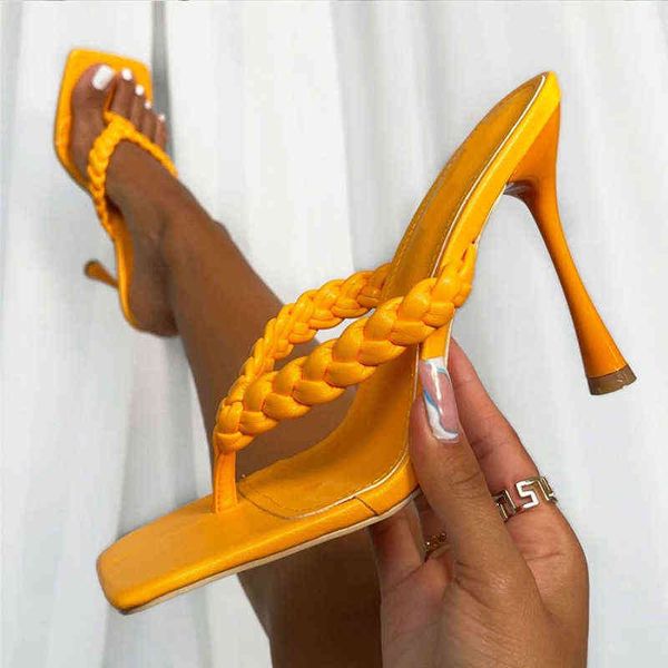 slippers new trendy orange braids pinch women thin high heel sandals shoes square toe summer outdoor slides flip flops size 42 220321, Black
slippers new trendy orange braids pinch women thin high heel sandals shoes square toe summer outdoor slides flip flops size 42 220321, Black