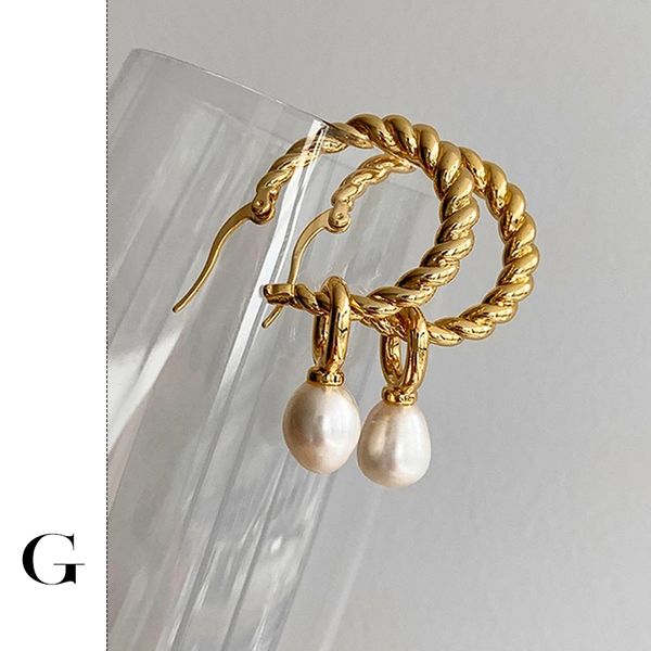 ghidbk vintage large circle spiral twisted hoops earrings with a real dangling freshwater pearl for women elegant drop 220716, Golden;silver
ghidbk vintage large circle spiral twisted hoops earrings with a real dangling freshwater pearl for women elegant drop 220716, Golden;silver
